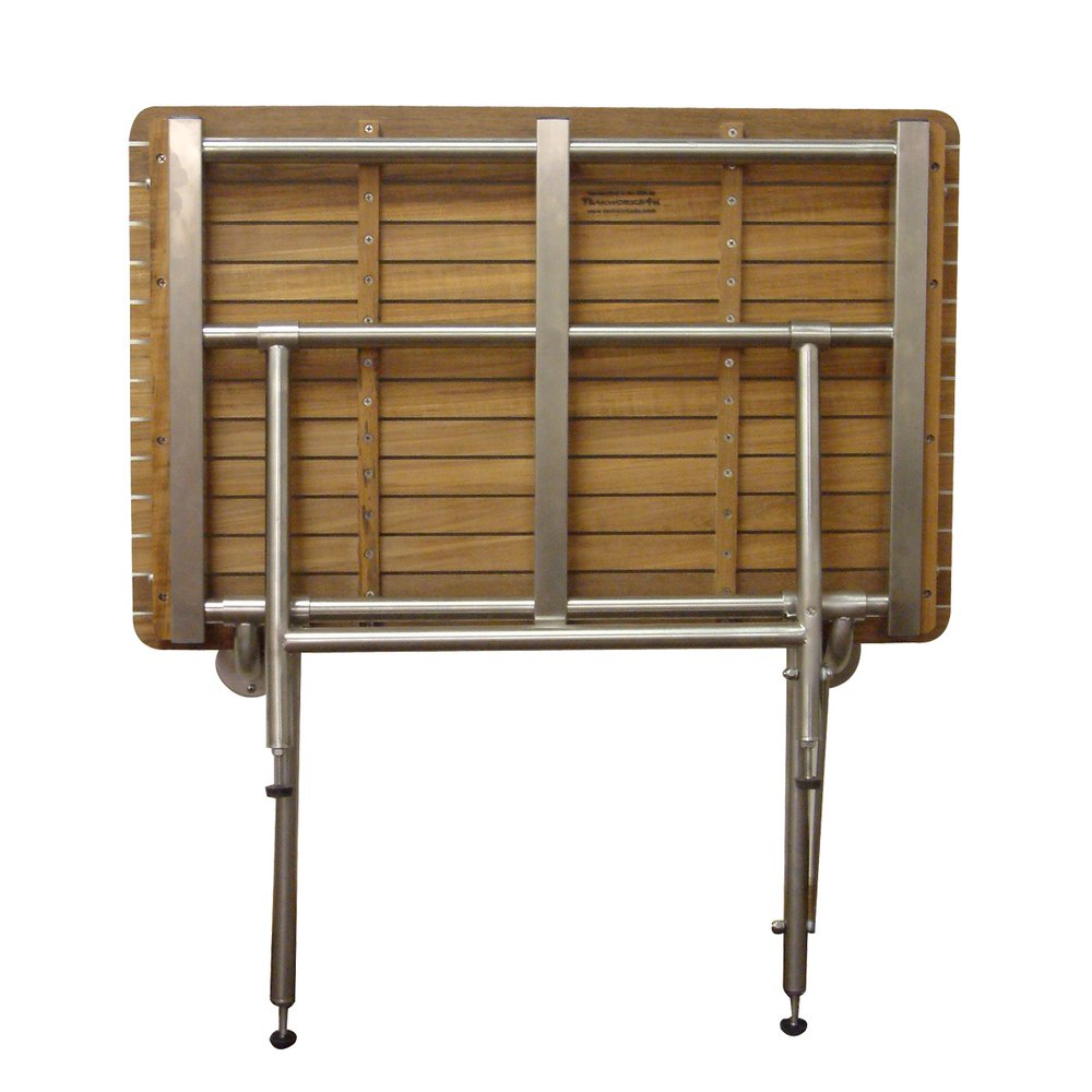 18" X 42" Brown Teak Rectangular Shower Bench HomeRoots