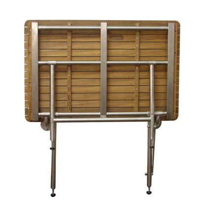18" X 42" Brown Teak Rectangular Shower Bench HomeRoots