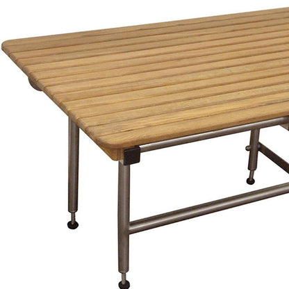 18" X 42" Brown Teak Rectangular Shower Bench HomeRoots