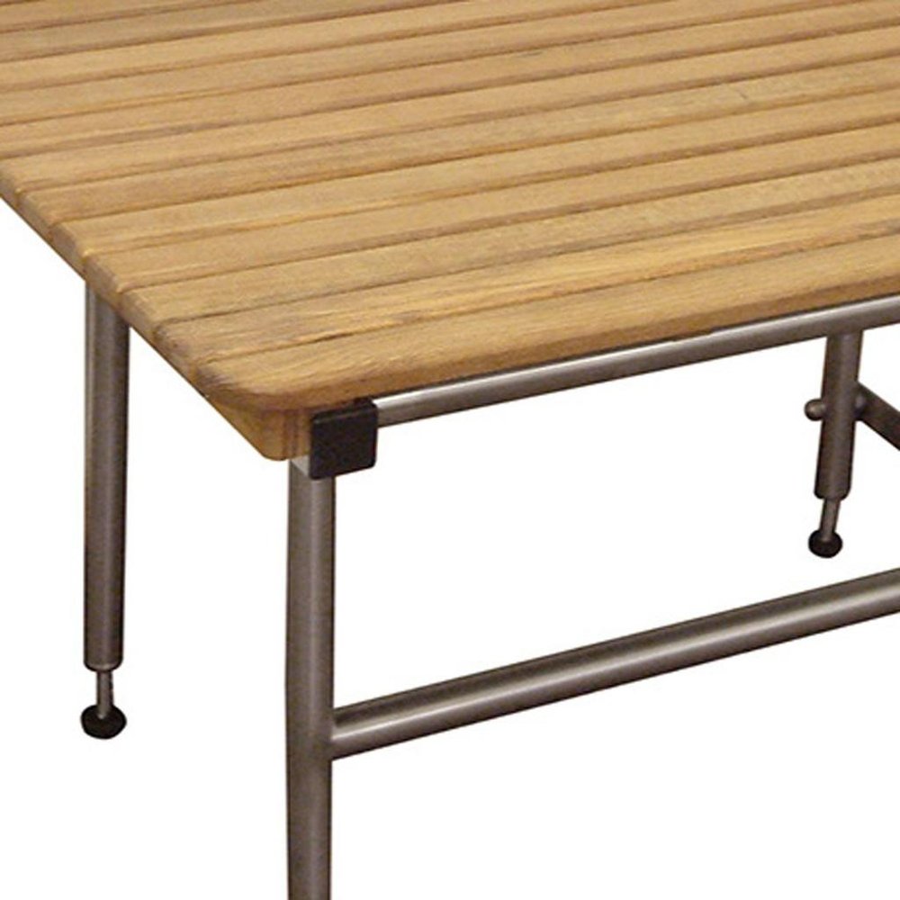 18" X 42" Brown Teak Rectangular Shower Bench HomeRoots