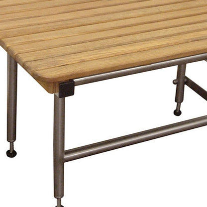 18" X 48" Brown Teak Rectangular Shower Bench HomeRoots