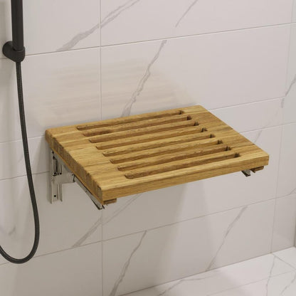 13" X 30" Brown Teak Wall Mount Rectangular Shower Bench HomeRoots
