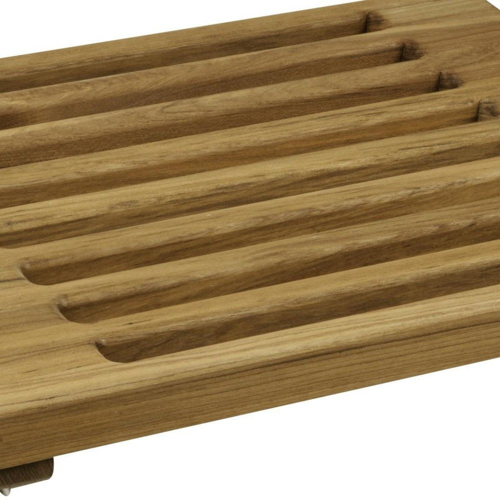 13" X 30" Brown Teak Wall Mount Rectangular Shower Bench — view 5
