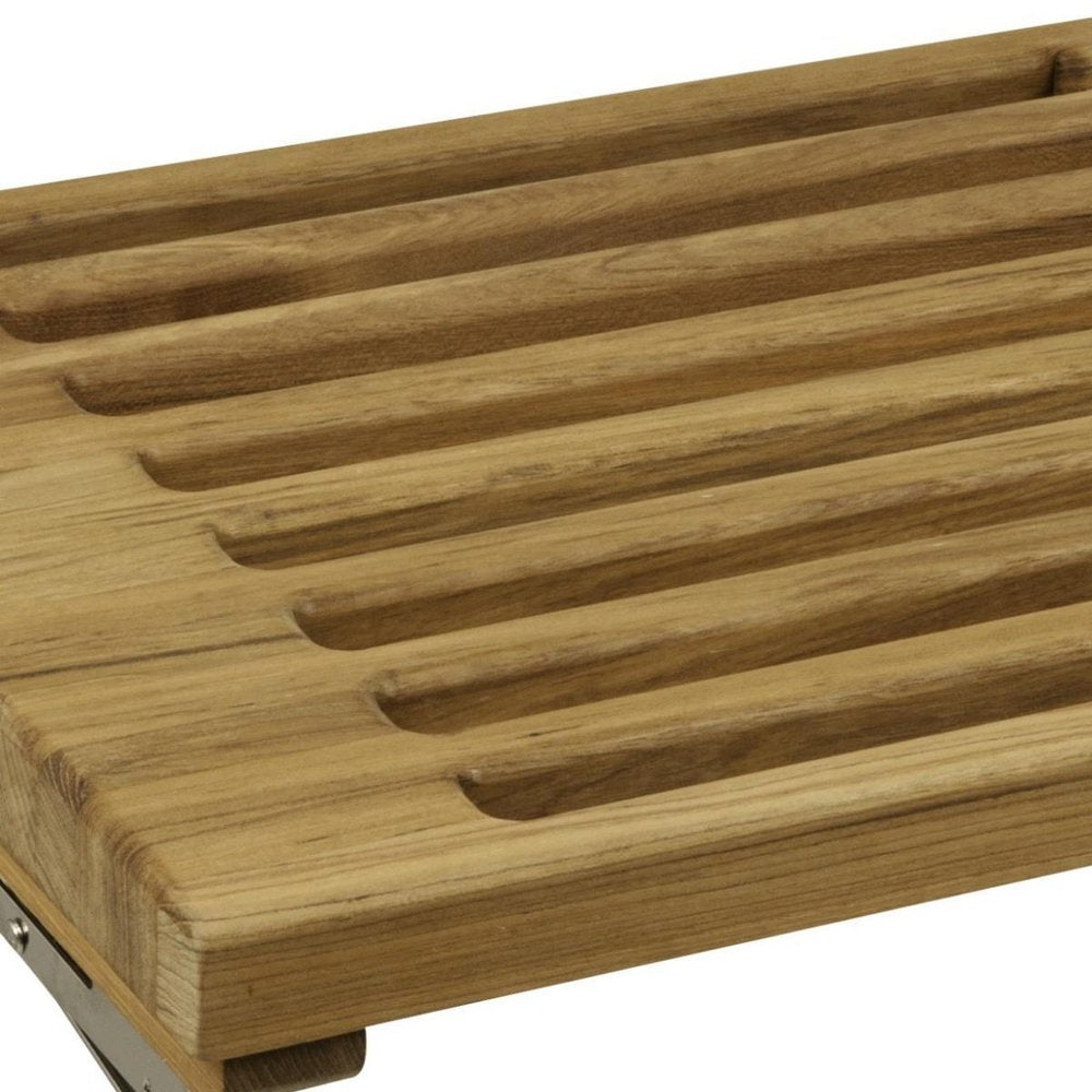 13" X 30" Brown Teak Wall Mount Rectangular Shower Bench — view 6