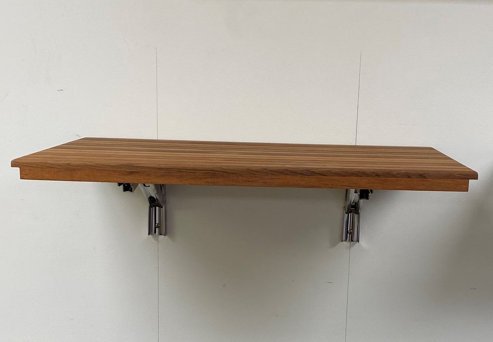 16" X 22" Brown Teak Wall Mount Rectangular Shower Bench HomeRoots