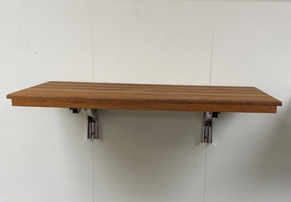 16" X 22" Brown Teak Wall Mount Rectangular Shower Bench HomeRoots