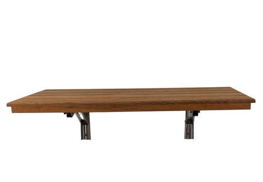 16" X 22" Brown Teak Wall Mount Rectangular Shower Bench HomeRoots