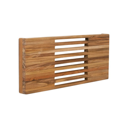 24" Brown Wall Mount Teak Rectangular Shower Bench HomeRoots