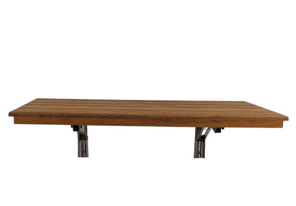 16" X 28" Brown Teak Wall Mount Rectangular Shower Bench