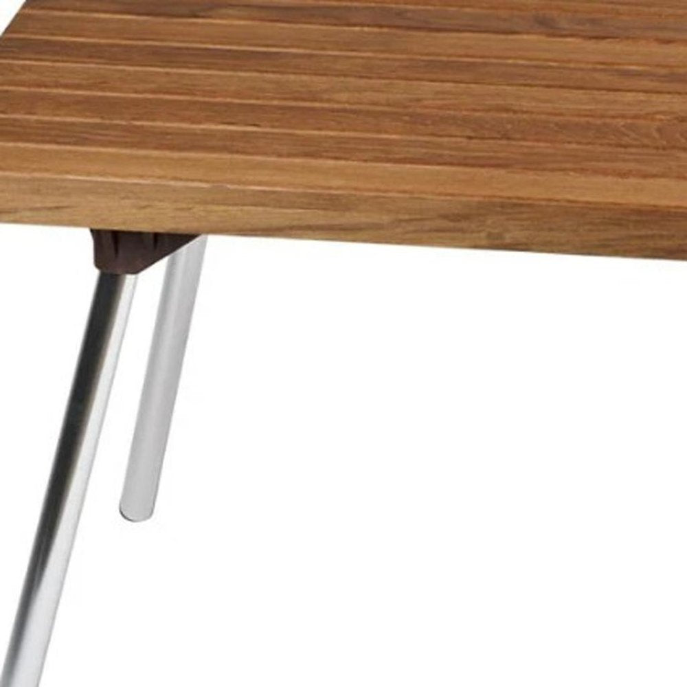 16" X 30" Brown Teak Rectangular Shower Bench — view 2