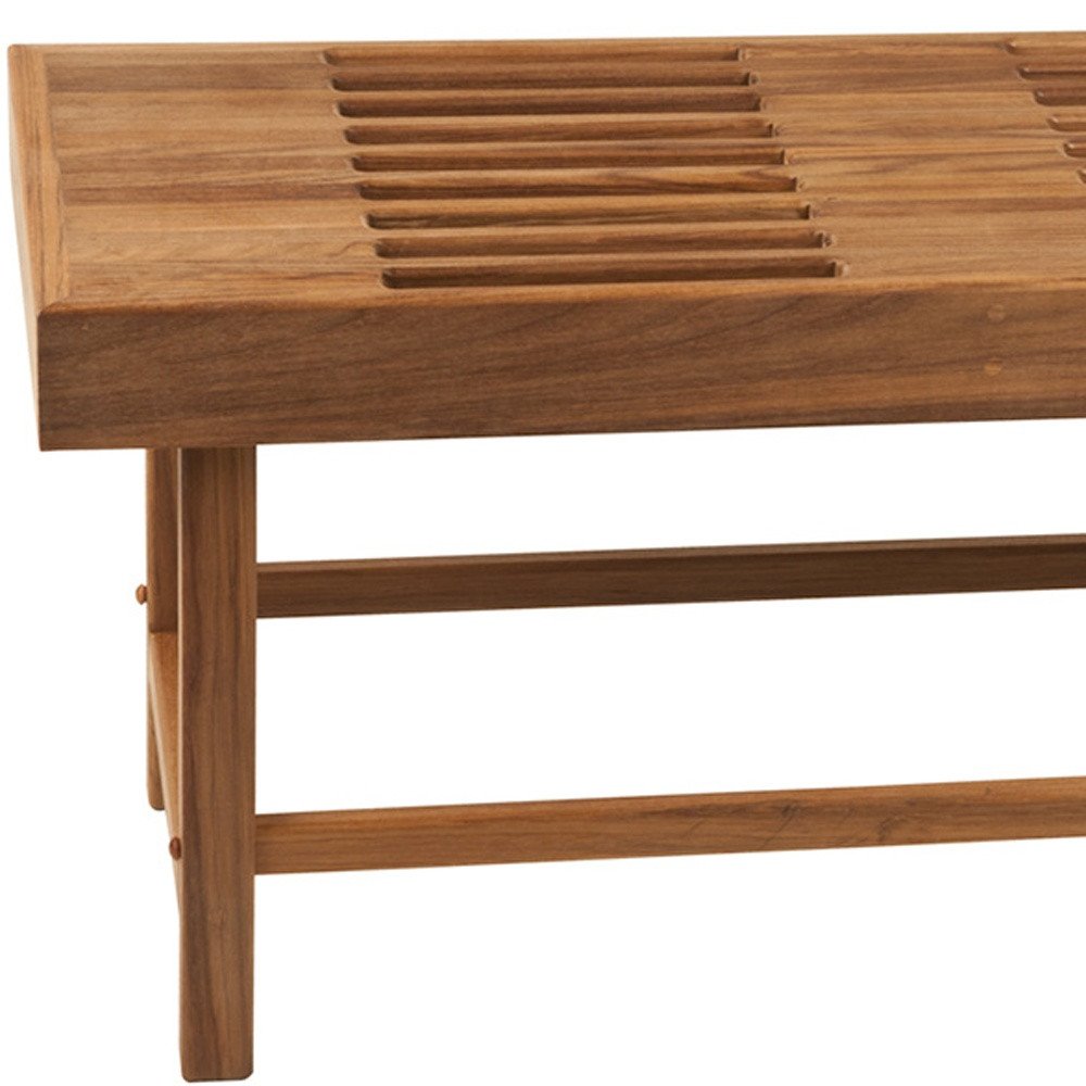 18" X 38" Brown Teak Rectangular Shower Bench HomeRoots