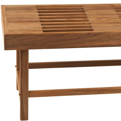 18" X 38" Brown Teak Rectangular Shower Bench HomeRoots