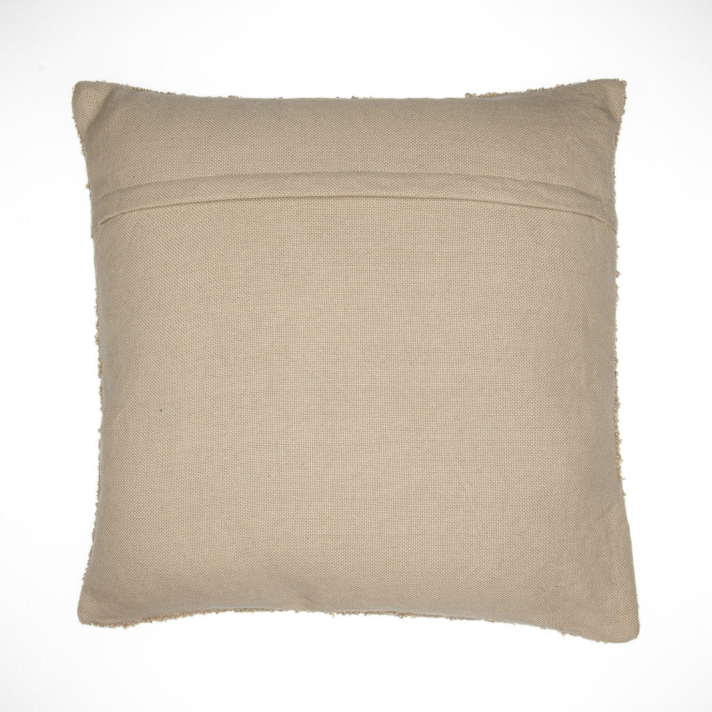 20" Taupe Throw Pillow With Shag