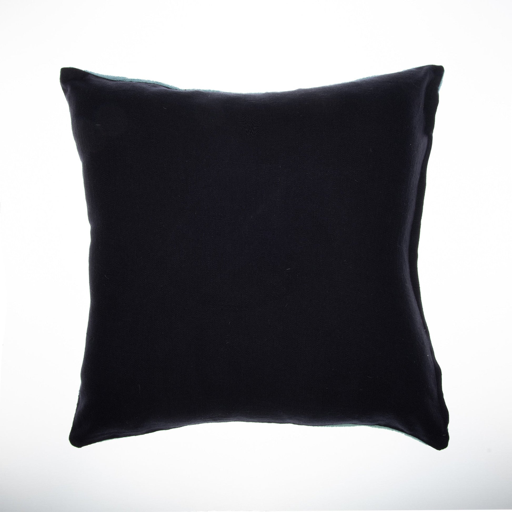 24" Blue and Ivory Geometric Cotton Throw Pillow With Embroidery FurniFindUSA