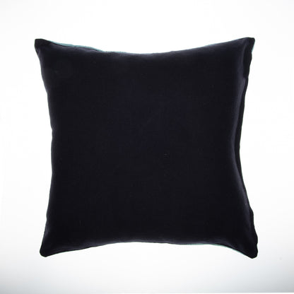24" Blue and Ivory Geometric Cotton Throw Pillow With Embroidery FurniFindUSA