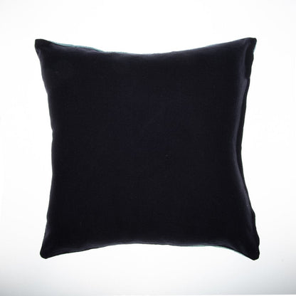 24" Blue and Ivory Geometric Cotton Throw Pillow With Embroidery HomeRoots