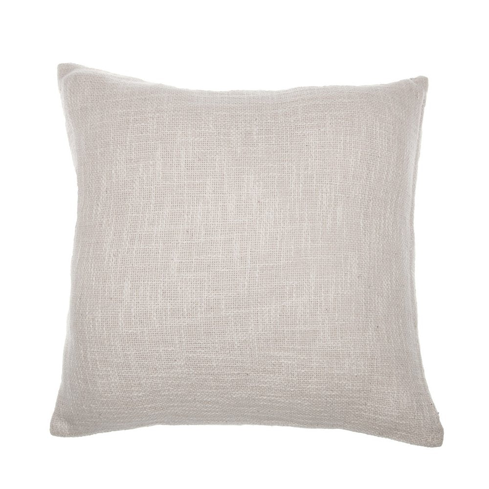 24" Red and Ivory Geometric Cotton Blend Throw Pillow With Embroidery HomeRoots