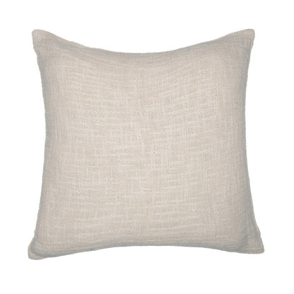 24" Yellow and Ivory Geometric Cotton Blend Throw Pillow With Embroidery HomeRoots