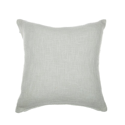24" Blue and Ivory Geometric Cotton Blend Throw Pillow With Embroidery FurniFindUSA