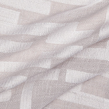 20" Ivory Geometric Cotton Blend Throw Pillow With Embroidery HomeRoots