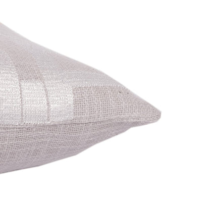 20" Ivory Geometric Cotton Blend Throw Pillow With Embroidery HomeRoots