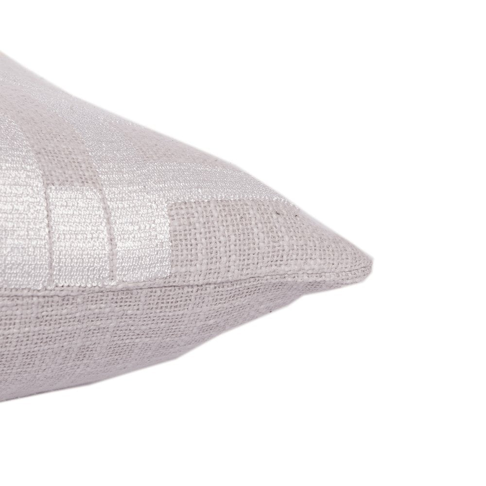 24" Ivory Cotton Blend Throw Pillow with Embroidery HomeRoots