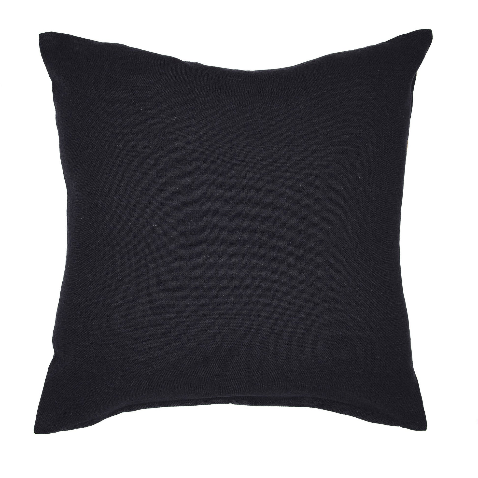24" Beige and Black Geometric Cotton Blend Throw Pillow With Embroidery FurniFindUSA
