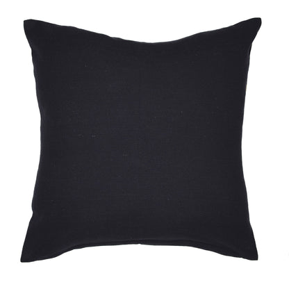 24" Beige and Black Geometric Cotton Blend Throw Pillow With Embroidery FurniFindUSA