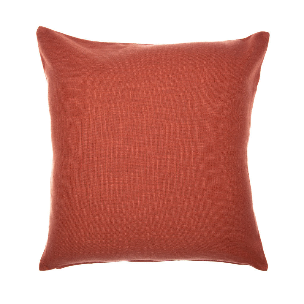 20" Orange and Ivory Geometric Cotton Blend Throw Pillow With Embroidery