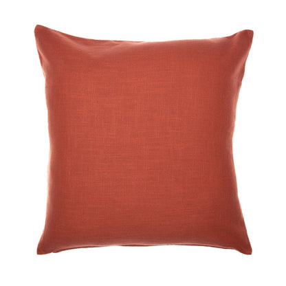 20" Orange and Ivory Geometric Cotton Blend Throw Pillow With Embroidery HomeRoots