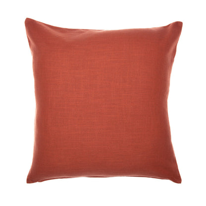 24" Orange and Ivory Geometric Cotton Blend Throw Pillow  With Embroidery FurniFindUSA