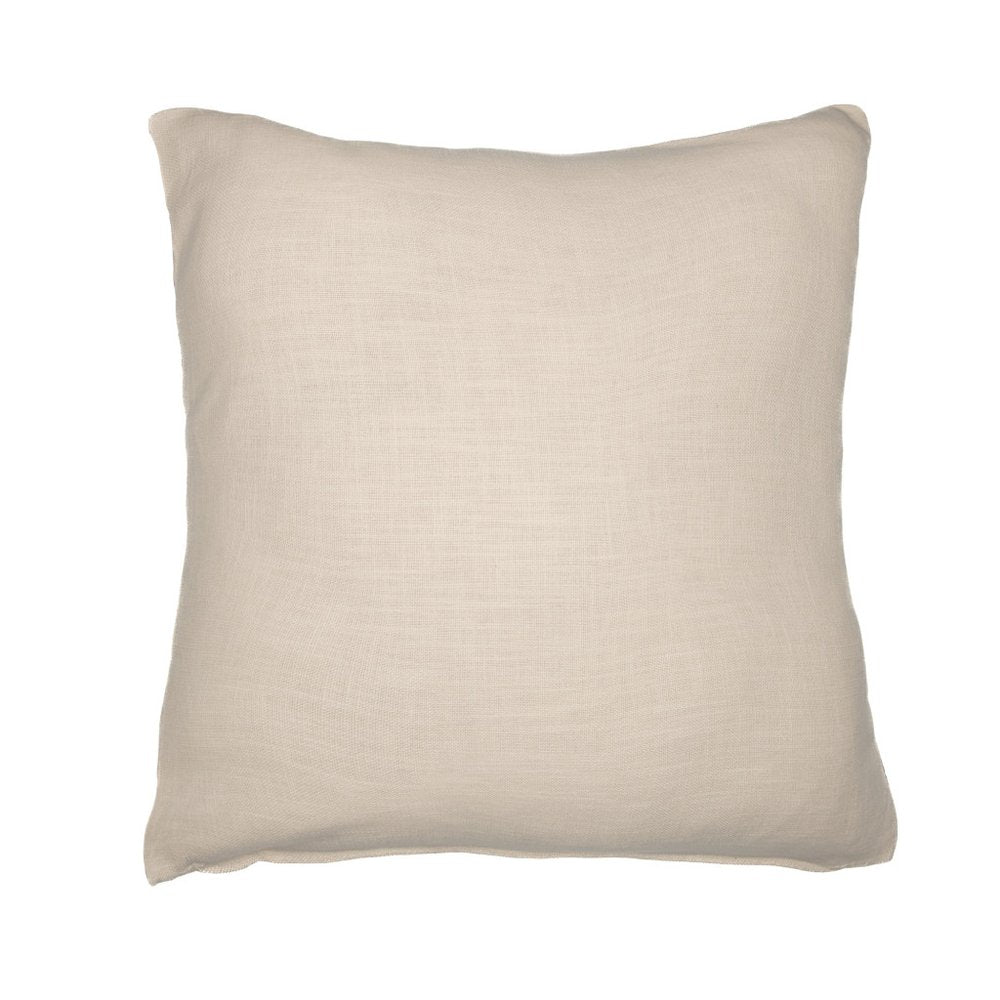 24" Ivory and Blue Geometric Cotton Blend Throw Pillow  With Embroidery HomeRoots
