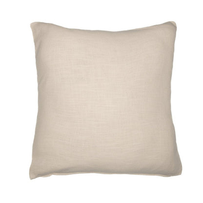 24" Ivory and Blue Geometric Cotton Blend Throw Pillow  With Embroidery HomeRoots