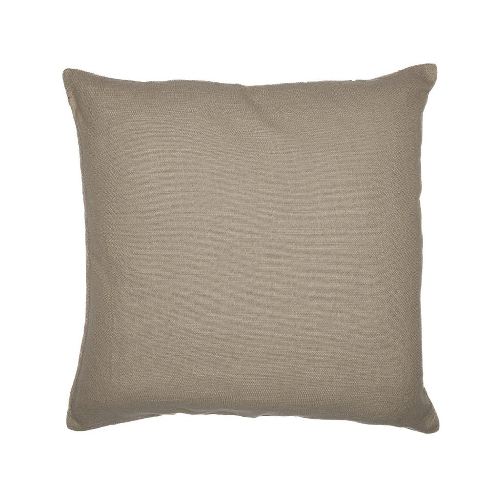 24" Beige Check Cotton Blend Throw Pillow With Embroidery — view 6