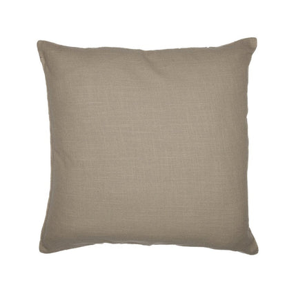 24" Beige Check Cotton Blend Throw Pillow With Embroidery HomeRoots