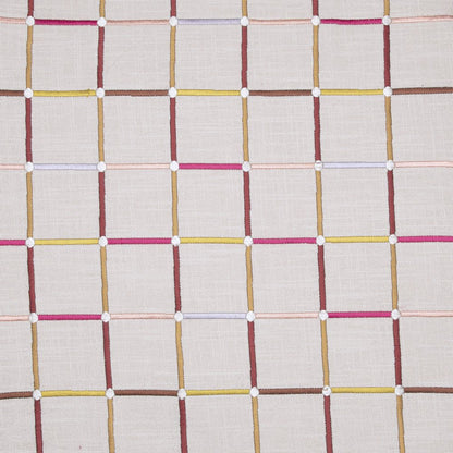24" White Check Cotton Blend Throw Pillow With Embroidery HomeRoots