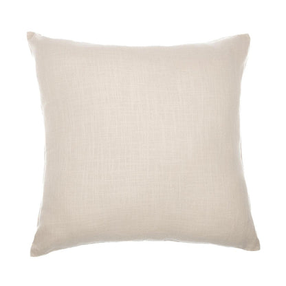 20" Ivory Check Cotton Blend Throw Pillow With Embroidery HomeRoots