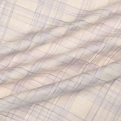 24" Ivory Check Cotton Blend Throw Pillow With Embroidery HomeRoots