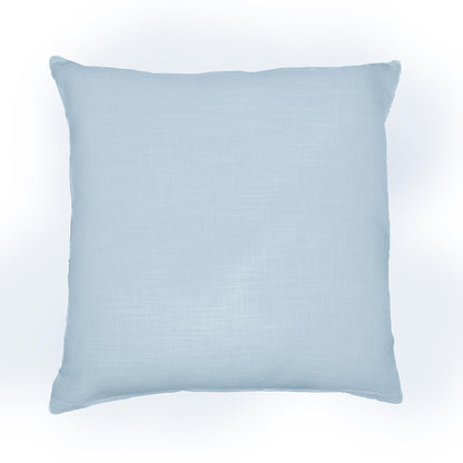 20" Blue Check Cotton Blend Throw Pillow With Embroidery HomeRoots