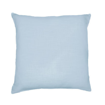 20" Blue Check Cotton Blend Throw Pillow With Embroidery