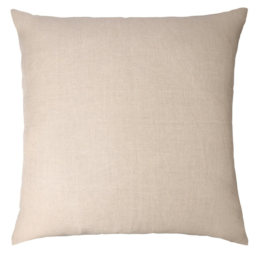 24" Beige and White Geometric Silk Throw Pillow With Embroidery HomeRoots