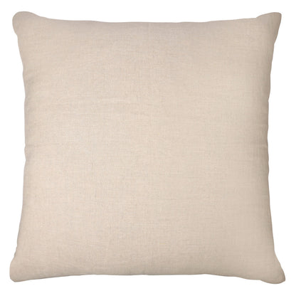 24" Beige and White Check Silk Throw Pillow With Embroidery