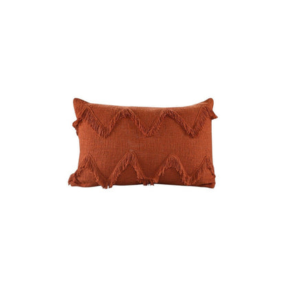 14" X 20" Cinnamon Chevron Cotton Lumbar Throw Pillow With Texture HomeRoots