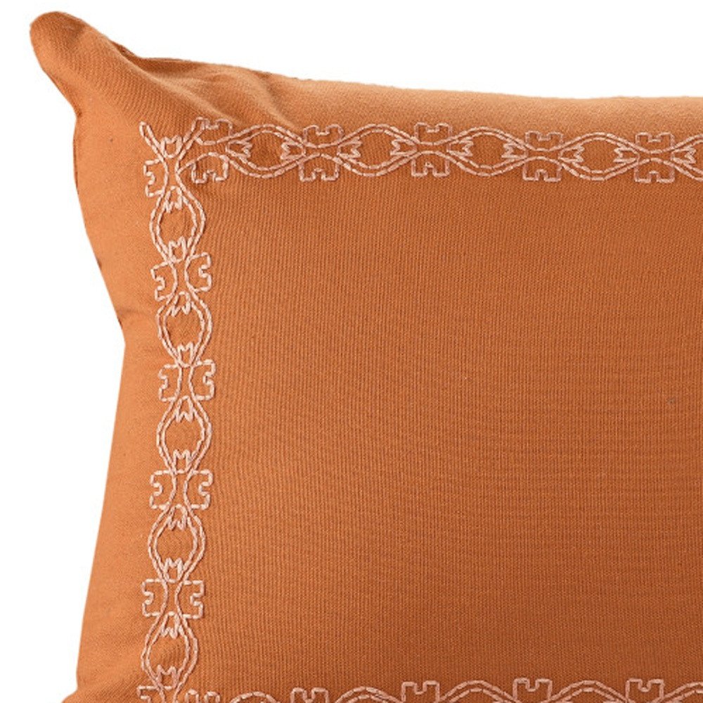 14" X 20" Orange Geometric Cotton Lumbar Throw Pillow HomeRoots