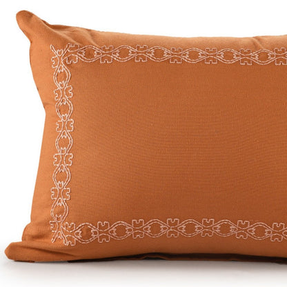 14" X 20" Orange Geometric Cotton Lumbar Throw Pillow HomeRoots