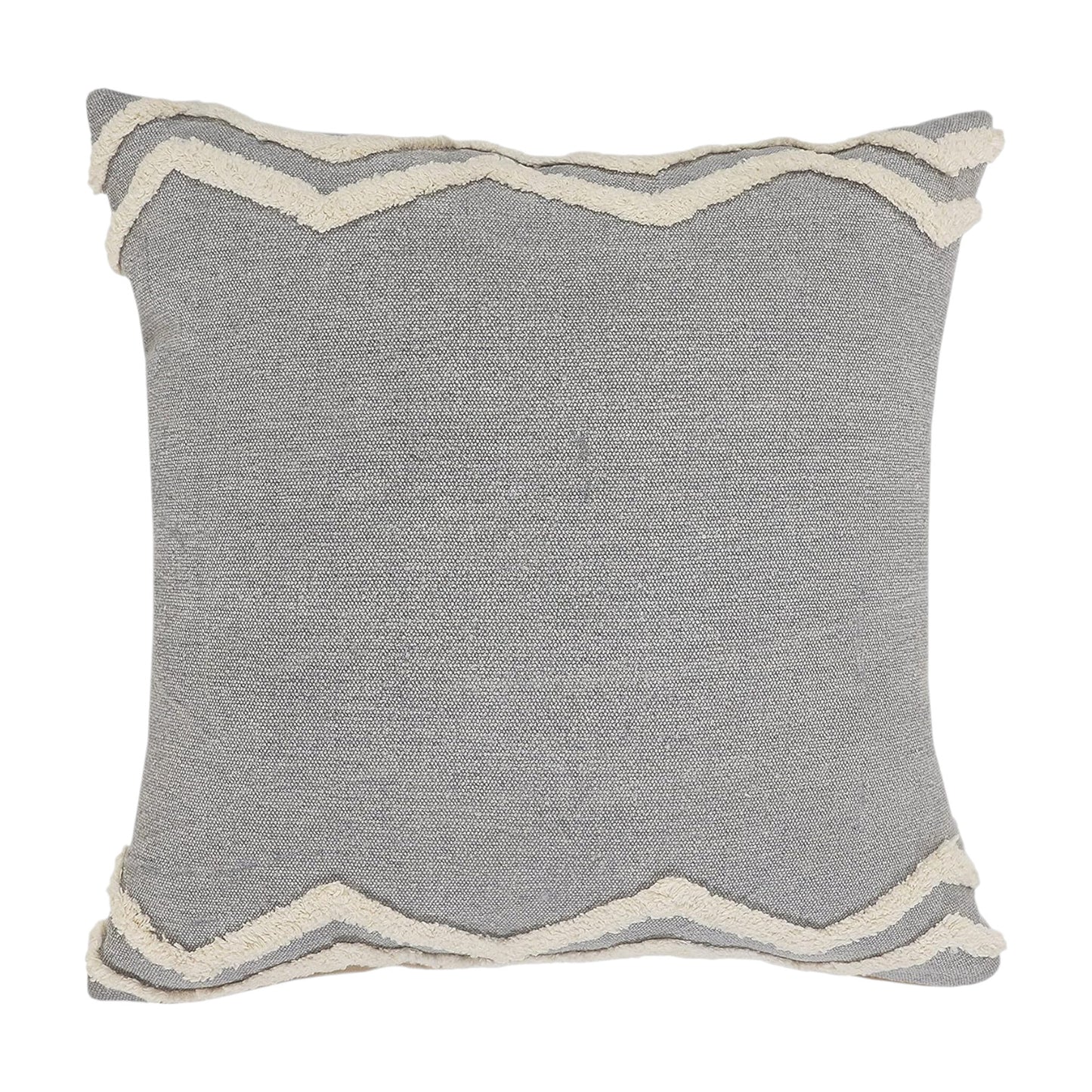 16" X 24" Gray Chevron Cotton Lumbar Throw Pillow