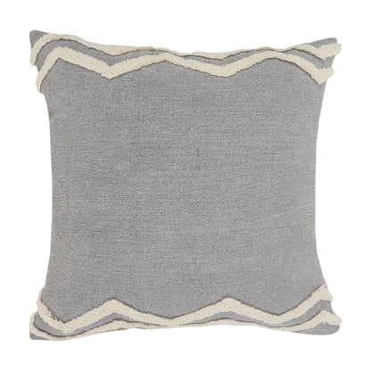 16" X 24" Gray Chevron Cotton Lumbar Throw Pillow