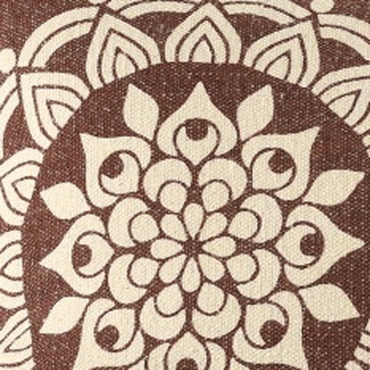 16" X 24" Brown and Ivory Medallion Cotton Lumbar Throw Pillow With Texture HomeRoots