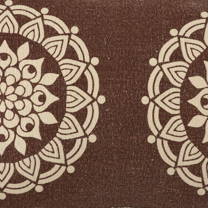 16" X 24" Brown and Ivory Medallion Cotton Lumbar Throw Pillow With Texture HomeRoots