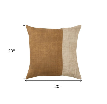 20" Natural Patchwork Cotton Throw Pillow